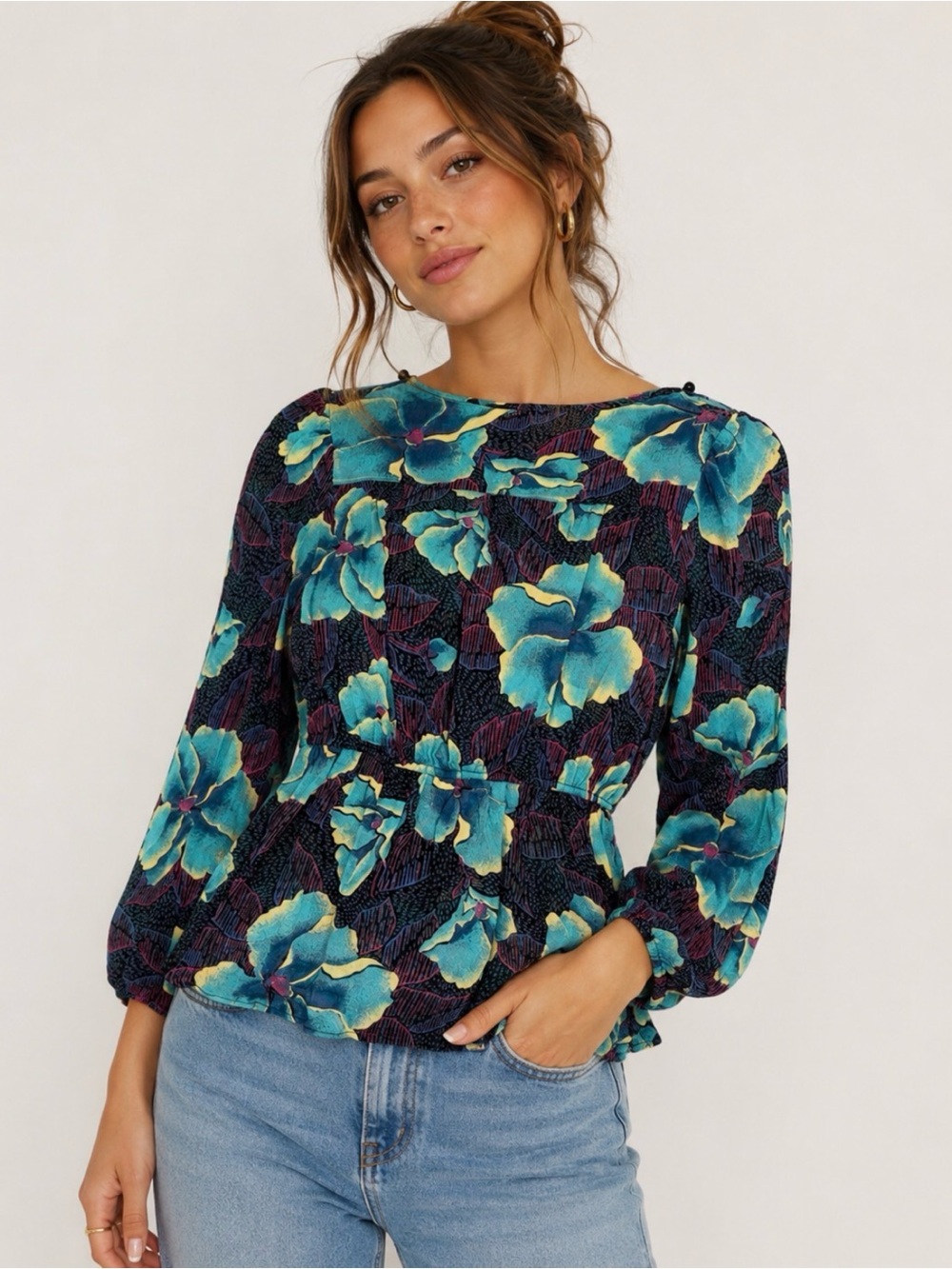 Vintage 90s Floral Blouse Tickets California